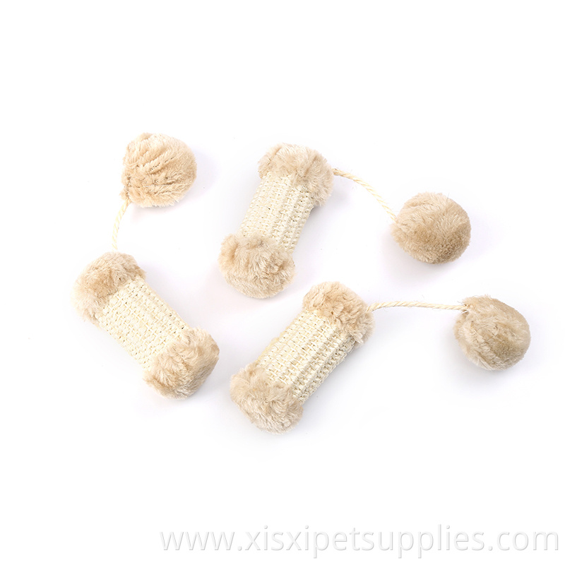 sisal and plush rolling cat ball pet soound scratching toy